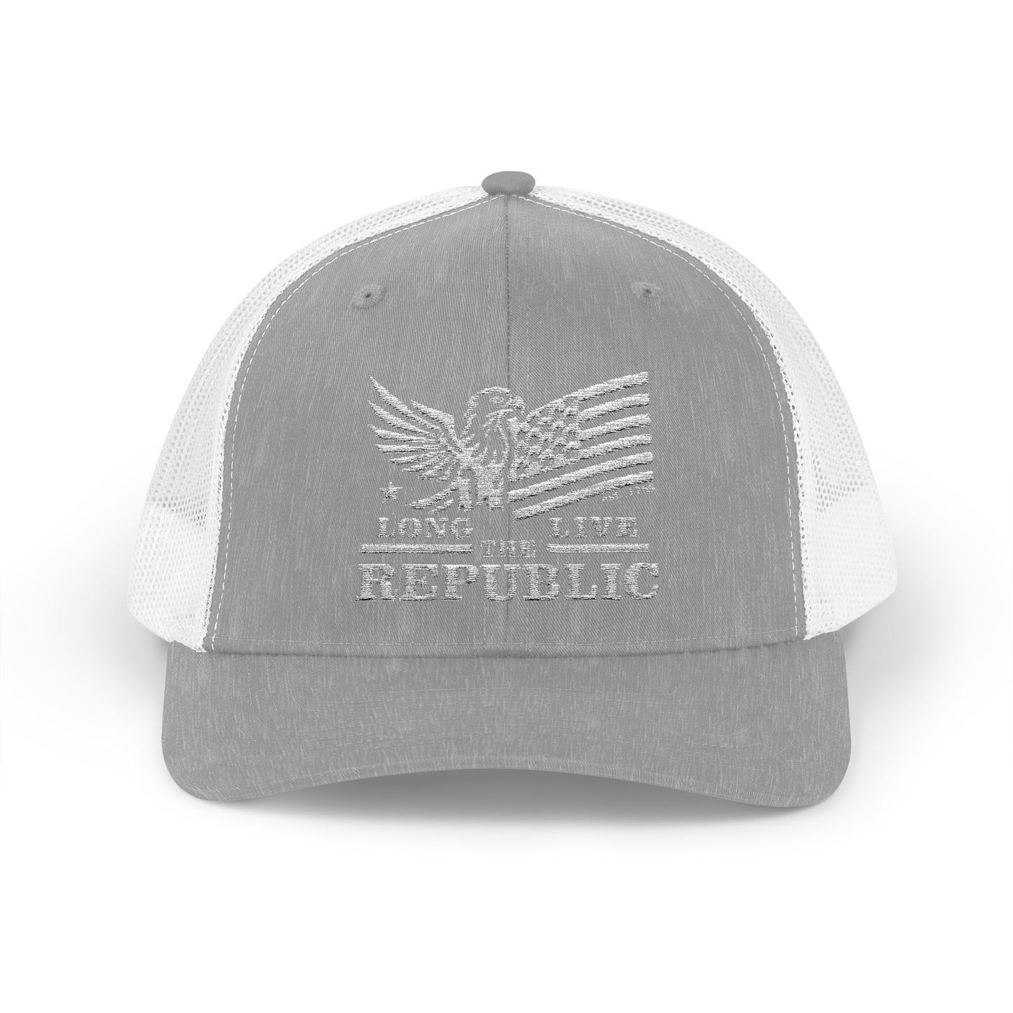 Long Live the Republic Snapback Trucker Cap - Patriotic Headwear for All Occasions - White