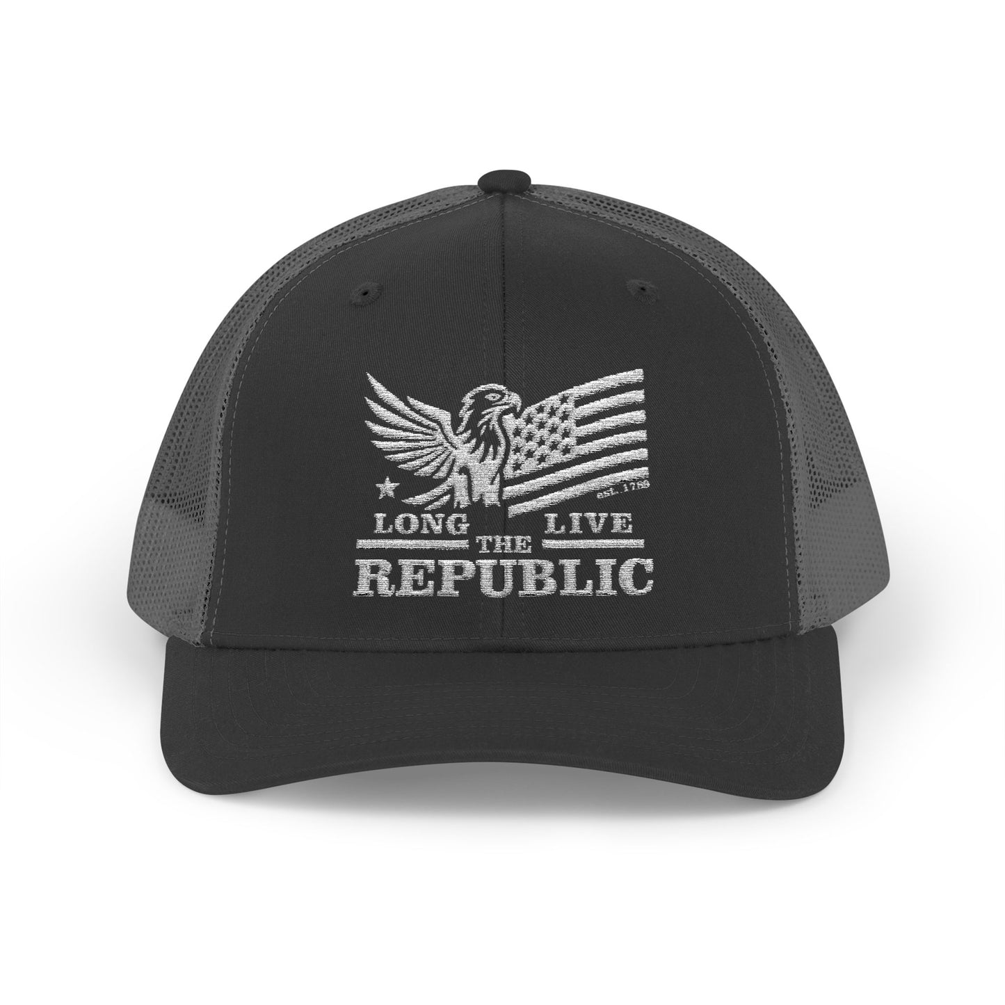 Long Live the Republic Snapback Trucker Cap - Patriotic Headwear for All Occasions - White