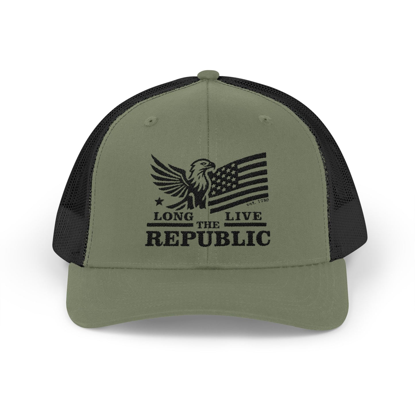 Long Live the Republic Snapback Trucker Cap - Patriotic Headwear for All Occasions - Black