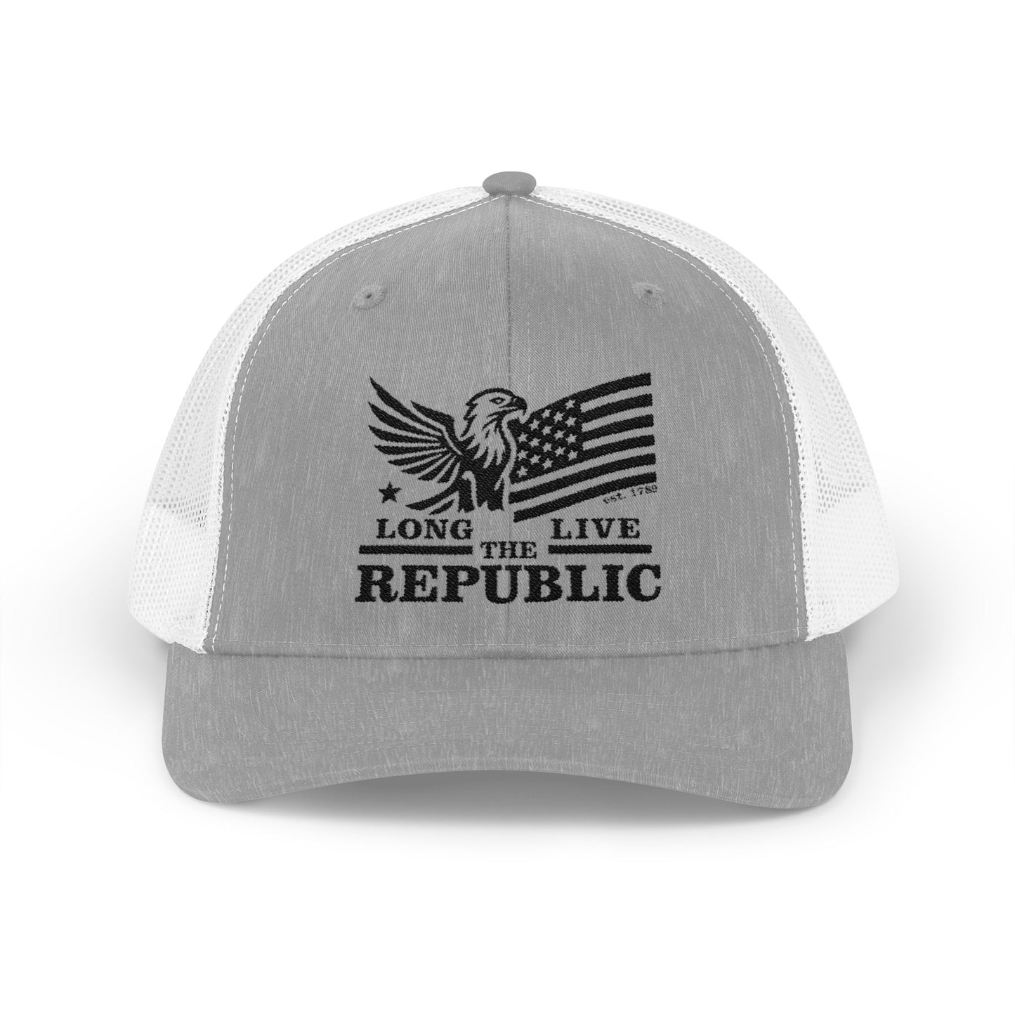 Long Live the Republic Snapback Trucker Cap - Patriotic Headwear for All Occasions - Black