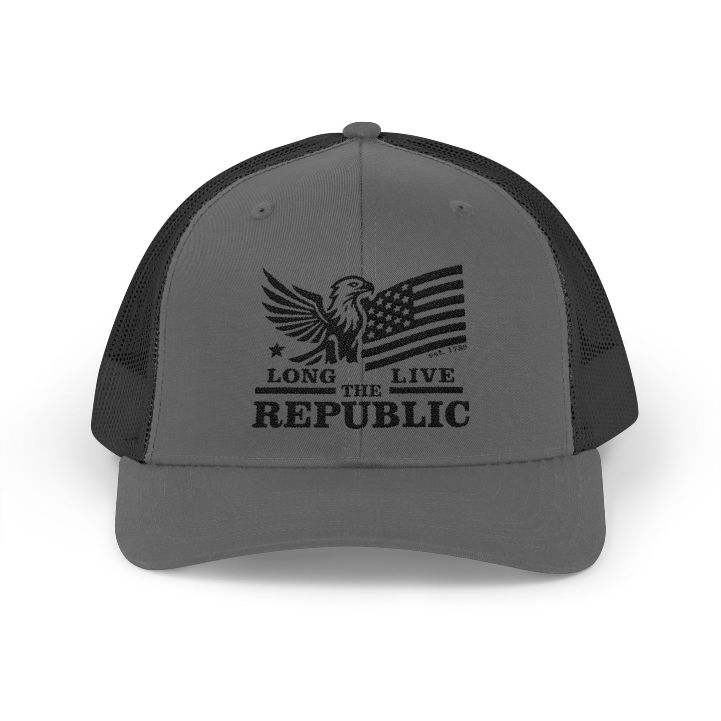 Long Live the Republic Snapback Trucker Cap - Patriotic Headwear for All Occasions - Black