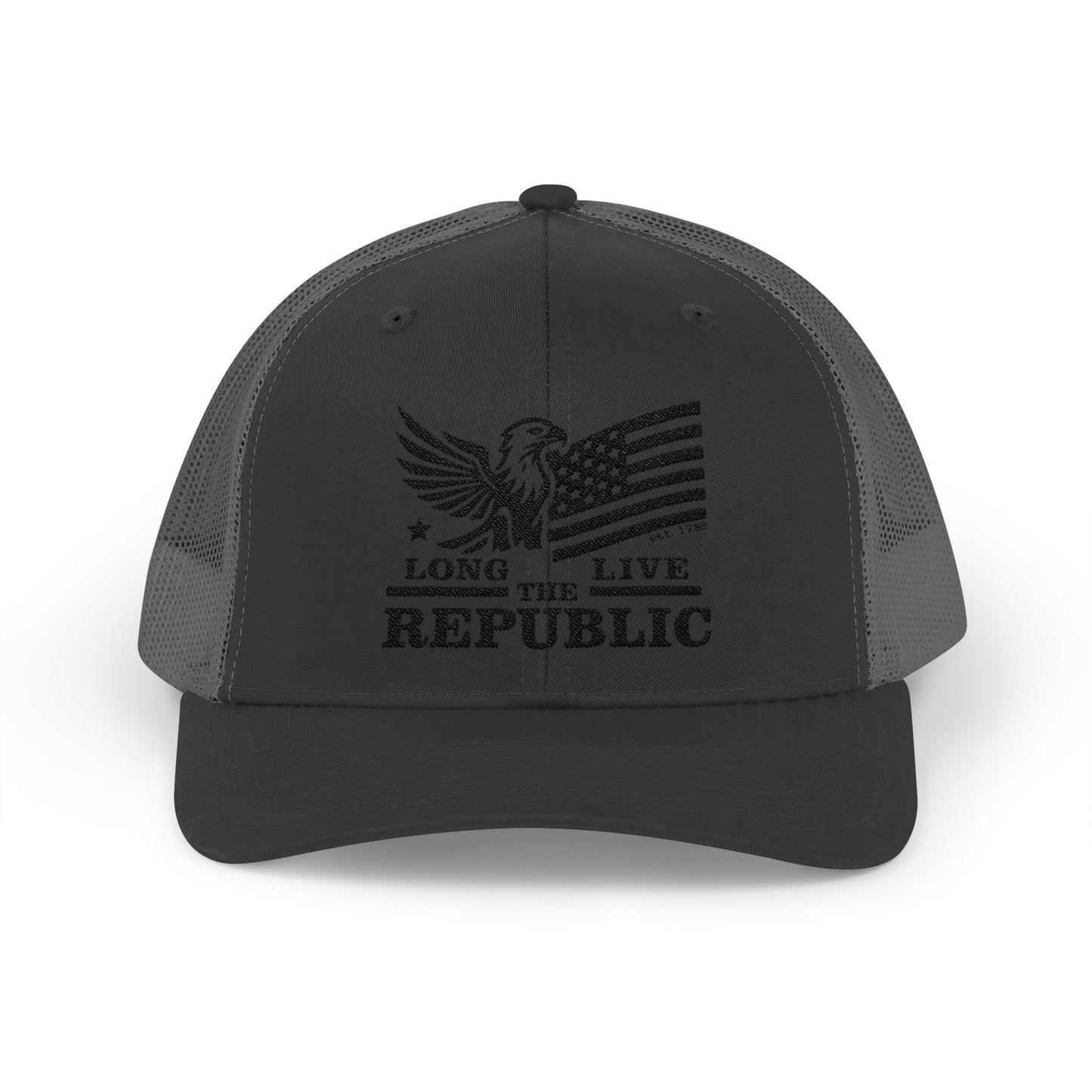 Long Live the Republic Snapback Trucker Cap - Patriotic Headwear for All Occasions - Black