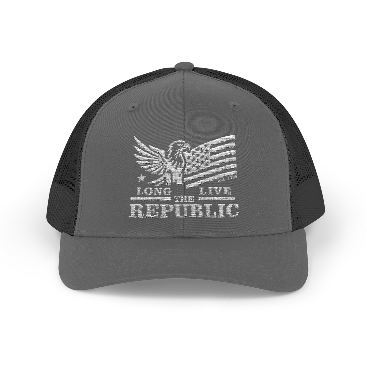 Long Live the Republic Snapback Trucker Cap - Patriotic Headwear for All Occasions - White