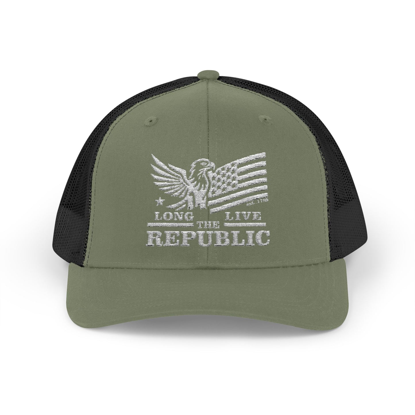 Long Live the Republic Snapback Trucker Cap - Patriotic Headwear for All Occasions - White